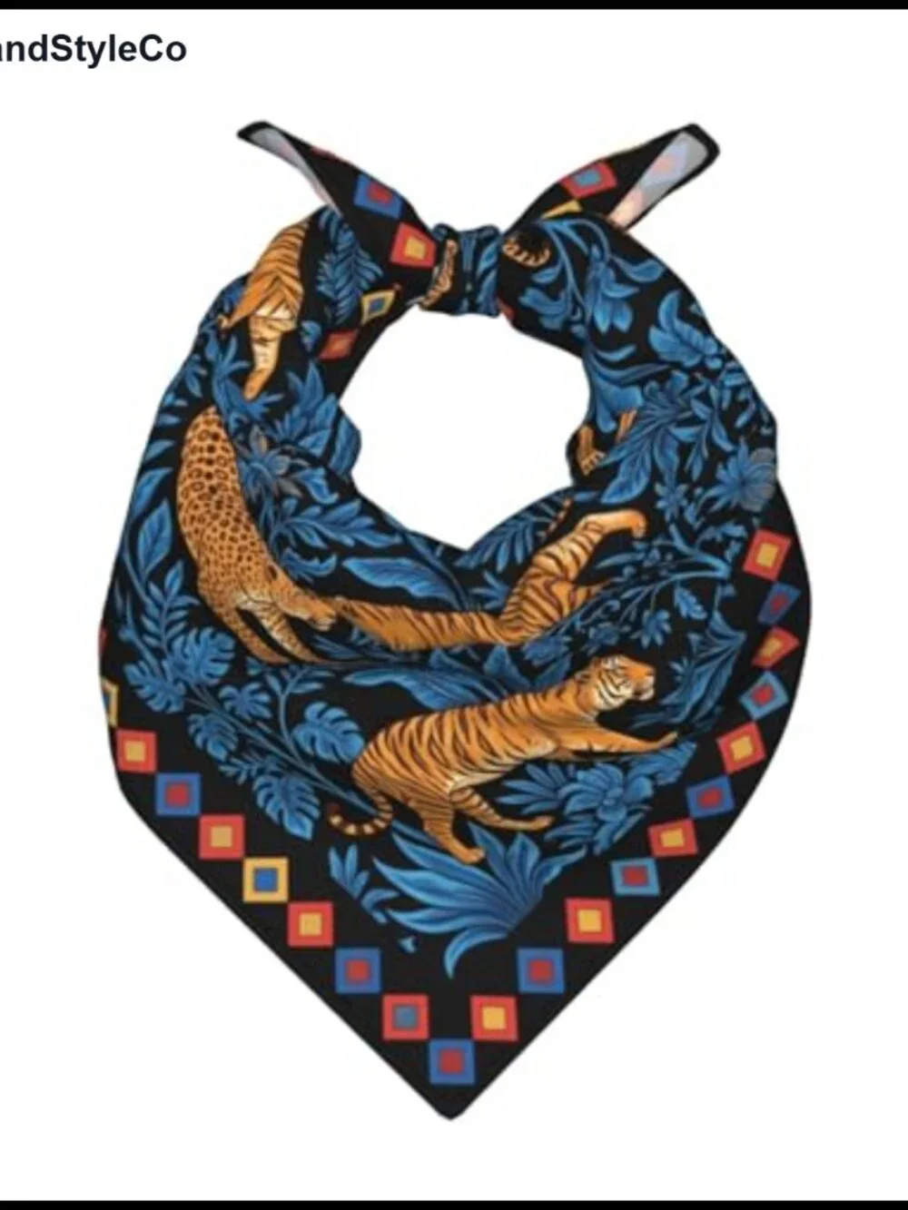 Boho Square Scarf Bandana Women Silk-like Satin Headscarf